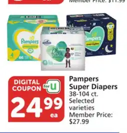 Albertsons Pampers Super Diapers offer