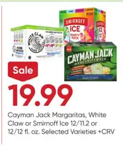 Stater Bros Cayman Jack Margaritas, White Claw or Smirnoff Ice offer