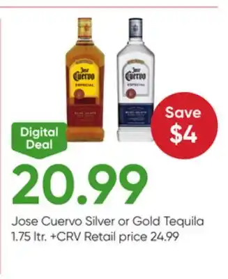 Stater Bros Jose Cuervo Silver or Gold Tequila offer