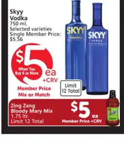 Albertsons Zing Zang Bloody Mary Mix,Skyy Vodka offer