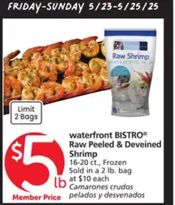 Albertsons Waterfront BISTRO Raw Peeled & Deveined Shrimp offer