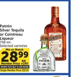 Albertsons Patrón Silver Tequila or Cointreau Liqueur offer