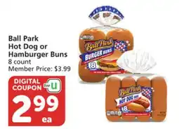 Albertsons Ball Park Hot Dog or Hamburger Buns offer