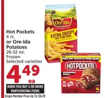 Albertsons Hot Pockets 4 ct. or Ore-Ida Potatoes 26-32 oz offer