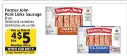Albertsons Farmer John Pork Links Sausage offer