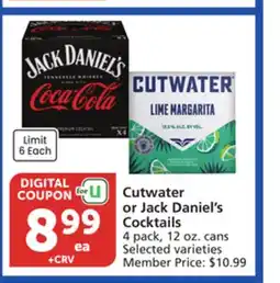 Albertsons Cutwater or Jack Daniel's Cocktails offer