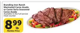 Albertsons Branding Iron Ranch Marinated Carne Asada or Carne Seria Seasoned Carne Asada offer