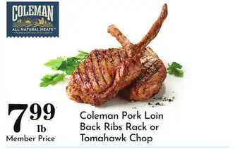 Pavilions Coleman Pork Loin Back Ribs offer
