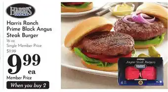 Pavilions Harris Ranch Prime Black Angus Steak Burger offer