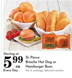 Pavilions St. Pierre Brioche Hot Dog or Hamburger Buns offer