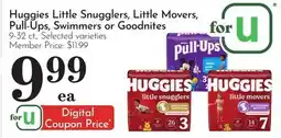 Pavilions Huggies Little Snugglers, Little Movers, Pull-Ups, Swimmers or Goodnites offer
