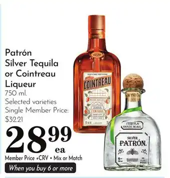 Pavilions Patrón Silver Tequila or Cointreau Liqueur offer