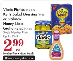Pavilions Vlasic Pickles 16-24 oz. Ken's Salad Dressing 16 oz. or Nabisco Honey Maid Grahams 12.2-14.4 oz offer