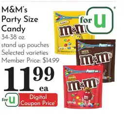 Pavilions M&M's Party Size Candy offer
