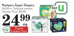 Pavilions Pampers Super Diapers offer