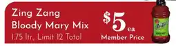 Pavilions Zing Zang Bloody Mary Mix offer