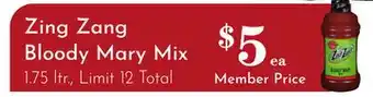 Pavilions Zing Zang Bloody Mary Mix offer