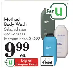 Pavilions Method Body Wash offer