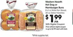 Ralphs Western Hearth Hot Dog or Hamburger Buns offer