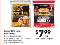 Ralphs Kroger 80% Lean Beef Patties offer