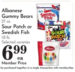 Pavilions Albanese Gummy Bears 27 oz. Sour Patch or Swedish Fish 1.8 lb offer