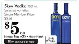 Pavilions Skyy Vodka offer