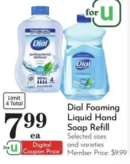 Pavilions Dial Foaming Liquid Hand Soap Refill offer
