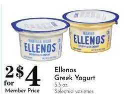 Pavilions Ellenos Greek Yogurt offer