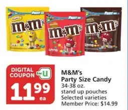 Vons M & M' s Party Size Candy offer