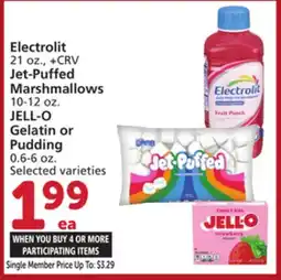 Vons Electrolit 21 oz., Jet-Puffed Marshmallows 10-12 oz. JELL-O Gelatin or Pudding 0.6-6 oz offer