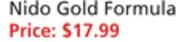 Vons Nido Gold Formula offer