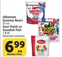 Vons Albanese Gummy Bears 27 oz. Sour Patch or Swedish Fish 1.8 lb offer
