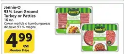 Vons Jennie-O 93% Lean Ground Turkey or Patties offer