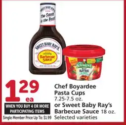 Vons Chef Boyardee Pasta Cups 7.25-7.5 oz. or Sweet Baby Ray's Barbecue Sauce 18 oz offer