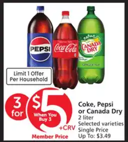 Vons Coke, Pepsi or Canada Dry offer