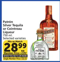 Vons Patrón Silver Tequila or Cointreau Liqueur offer
