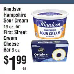 Smart & Final Knudsen Hampshire Sour Cream or First Street Cream Cheese Bar offer