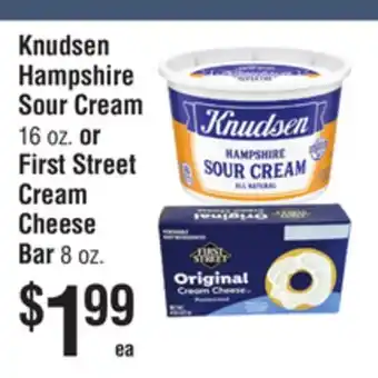 Smart & Final Knudsen Hampshire Sour Cream or First Street Cream Cheese Bar offer