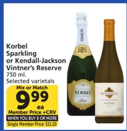 Vons Korbel Sparkling or Kendall-Jackson Vintner's Reserve offer