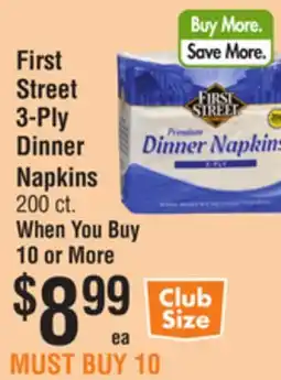 Smart & Final First Street 3-Ply Dinner Napkins offer