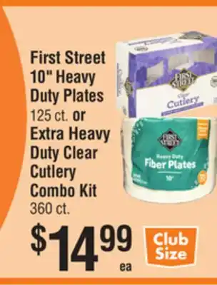 Smart & Final First Street 10 Heavy Duty Plates or Extra Heavy Duty Clear Cutlery Combo Kit offer