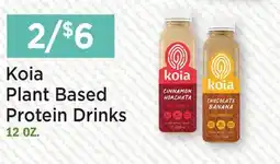 Heinen's Koia Plant Based Protein Drinks offer