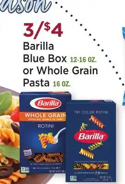 Heinen's Barilla Blue Box 12-16 OZ. or Whole Grain Pasta 16 OZ offer