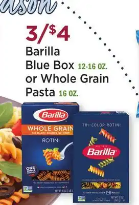 Heinen's Barilla Blue Box 12-16 OZ. or Whole Grain Pasta 16 OZ offer