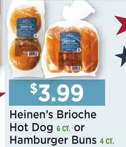 Heinen's Heinen's Brioche Hot Dog 6 CT. or Hamburger Buns 4 CT offer