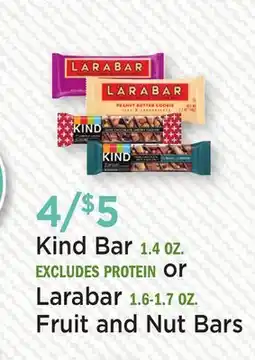 Heinen's Kind Bar 1.4 OZ. EXCLUDES PROTEIN or Larabar 1.6-1.7 OZ. Fruit and Nut Bars offer