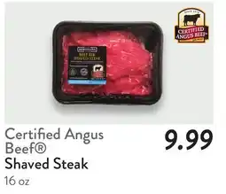 Fresh Thyme Certified Angus Beef Shaved Steak offer