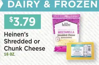 Heinen's Heinen's Shredded or Chunk Cheese offer