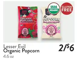 Fresh Thyme Lesser Evil Organic Popcorn offer