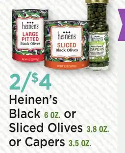Heinen's Heinen's Black 6 OZ. or Sliced Olives 3.8 OZ. or Capers 3.5 OZ offer